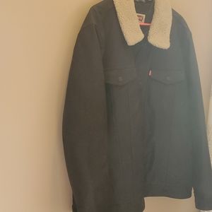 Men's size XXL black leather jacket